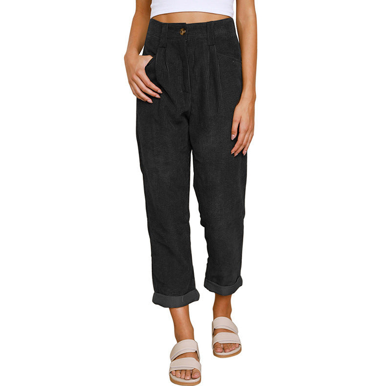 Neue Damen Hose Causal Frühling Herbst High Waist Pantalones.
