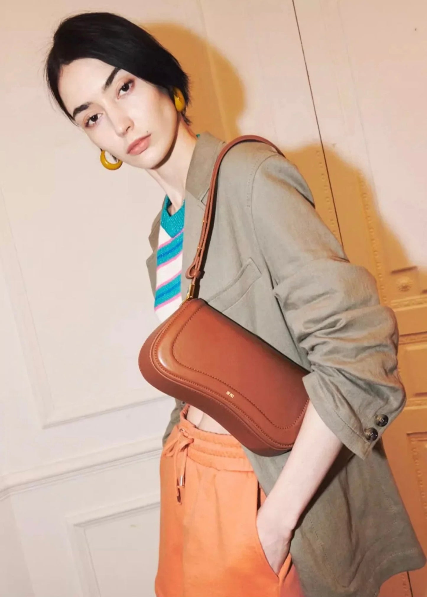 New French style handbag, single shoulder underarm for women.