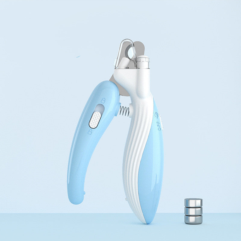 Pet nail clippers with electric LED light.