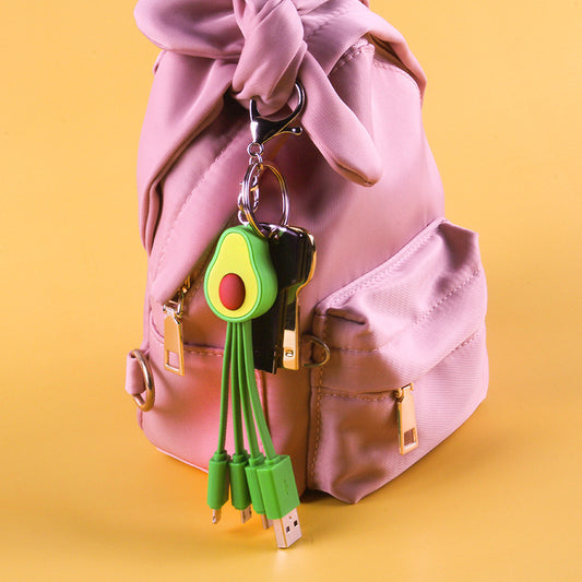 Petit téléphone avocat avec ligne de données de dessin animé.