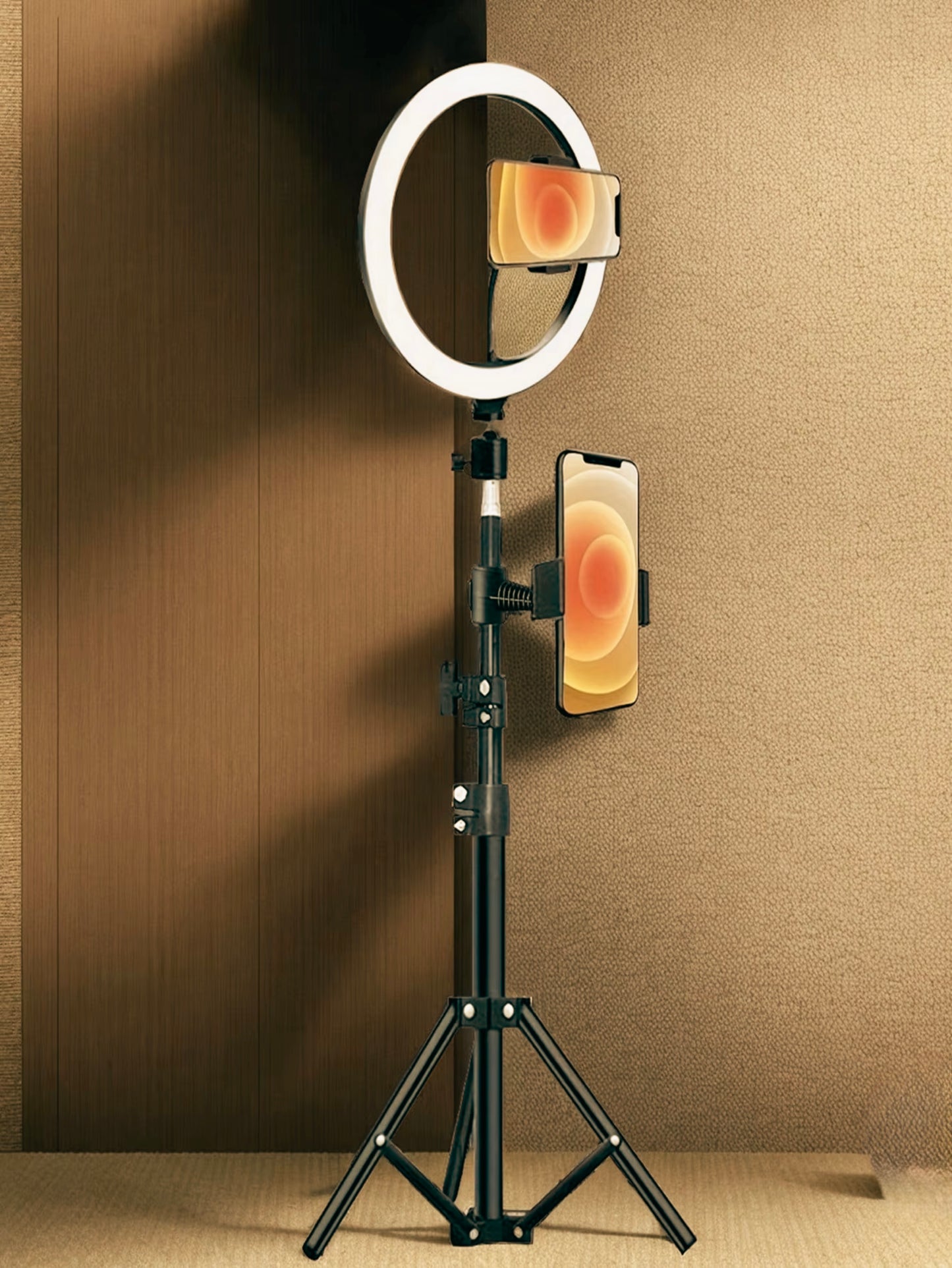 Tripod, live stream ring light, selfie remote control.