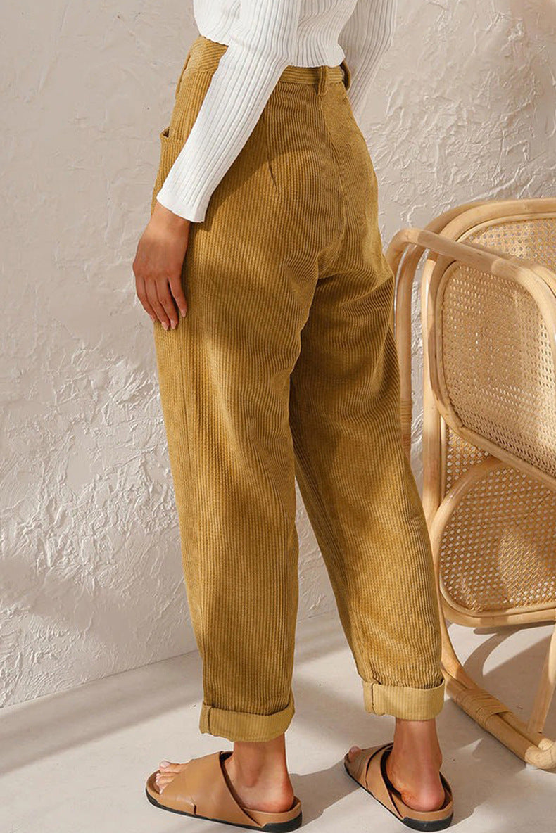Neue Damen Hose Causal Frühling Herbst High Waist Pantalones.
