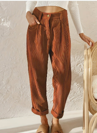 Neue Damen Hose Causal Frühling Herbst High Waist Pantalones.
