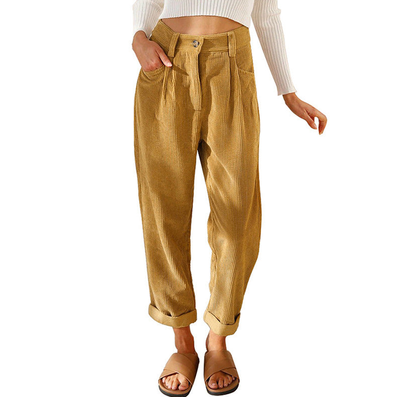 Neue Damen Hose Causal Frühling Herbst High Waist Pantalones.