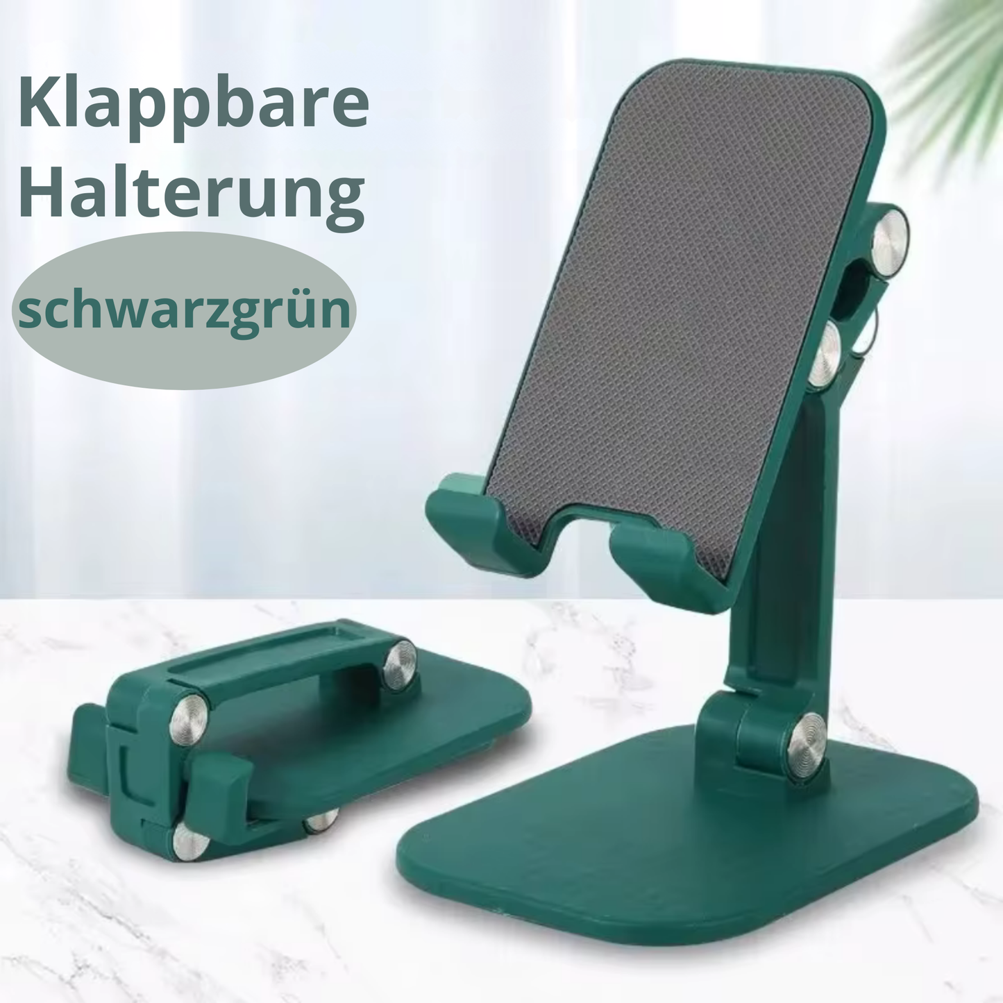 Support de téléphone de bureau pliable en trois sections.