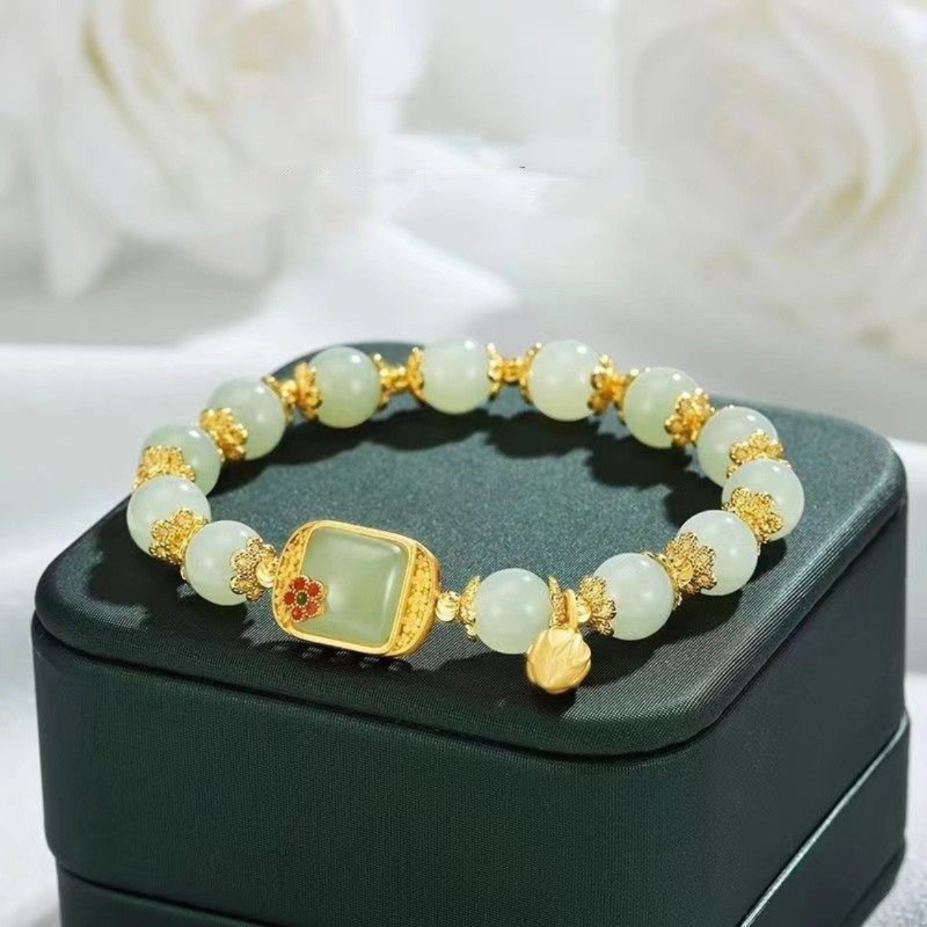 Lotus seed pod bracelet for women.