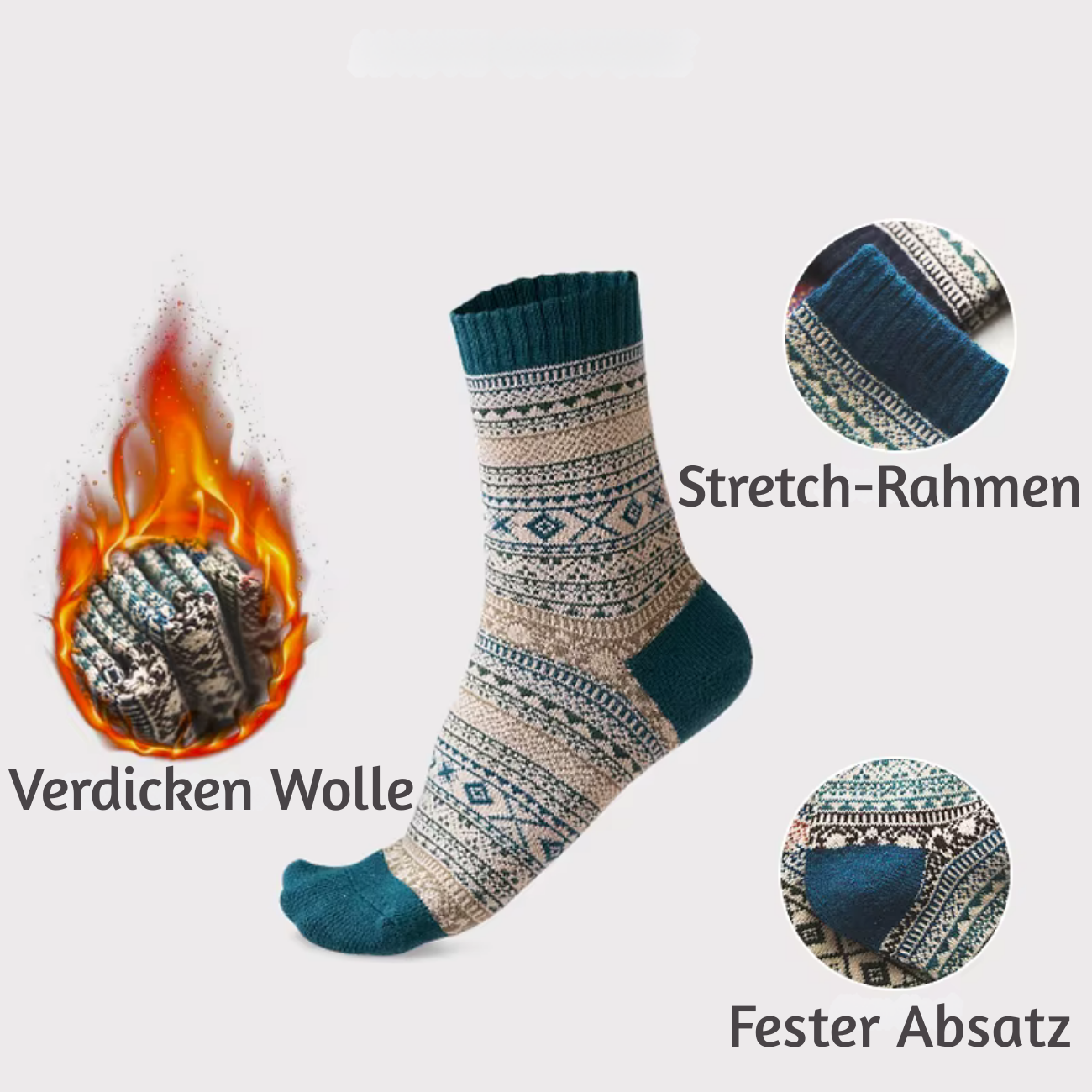 5 Paar Winter Herren, Damen socken verdicken Schafwolle.