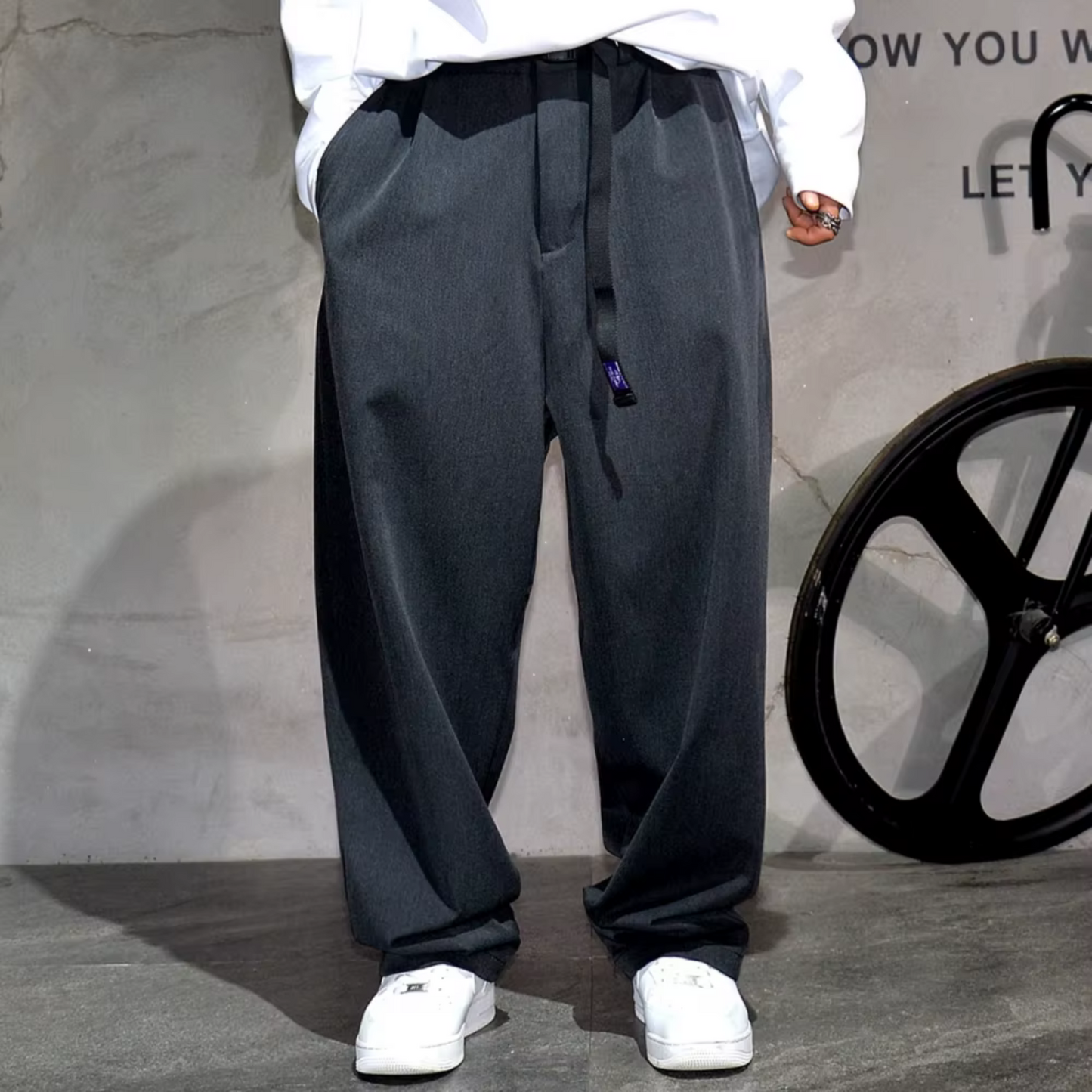 Pantalon vintage décontracté baggy tendance de haute qualité pour homme.